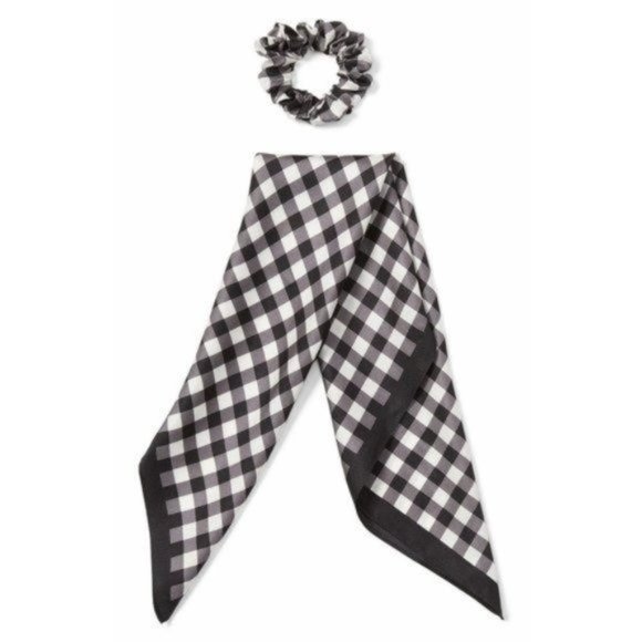 KATE SPADE NEW YORK Garden Gingham Silk Convertible Hair Tie & Bandana NWT - Picture 2 of 6